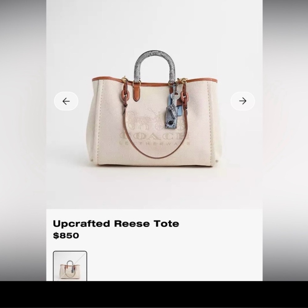 One of a Kind Coach Upcrafted Reese Canvas Tote